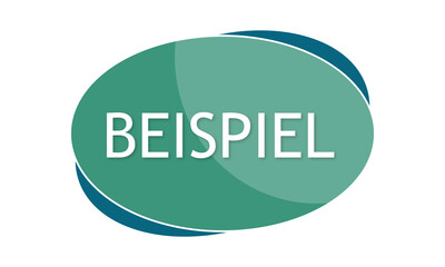 Beispiel - text written in green blue shape