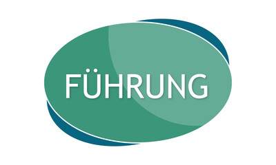 Führung - text written in green blue shape