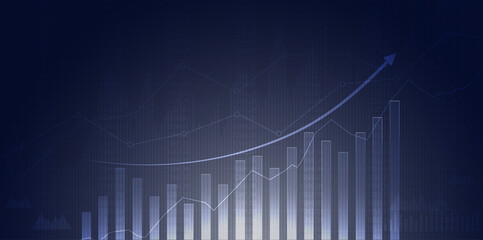 Financial stock market graph on stock market investment trading, Bullish point, Bearish point. trend of graph for business idea and all art work design. vector illustration.