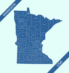 County map of Minnesota labeled