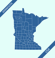 Counties map of Minnesota
