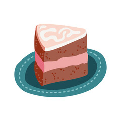 cake portion pastry free form style icon