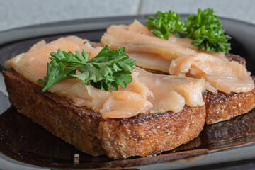 Salmon and bread