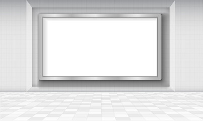 Blank white poster billboard for advertising vector design.