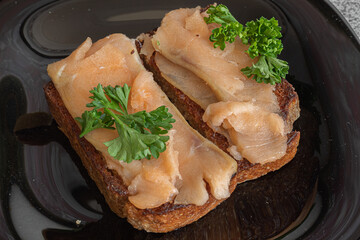Salmon and bread