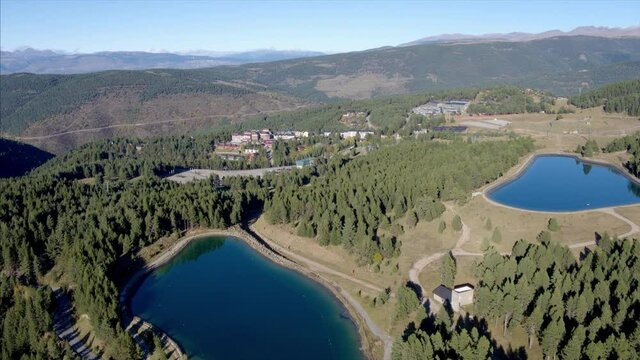 Lago La Molina Near Ski Area in the Pyrenees Mountains of Spain