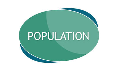 Population - text written in green blue shape