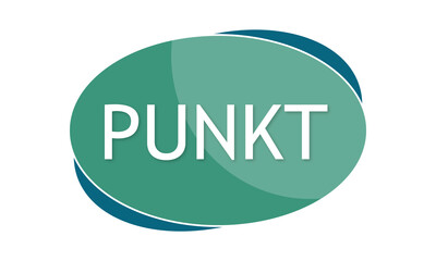 Punkt - text written in green blue shape