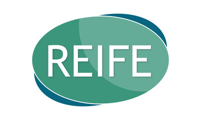 Reife - text written in green blue shape