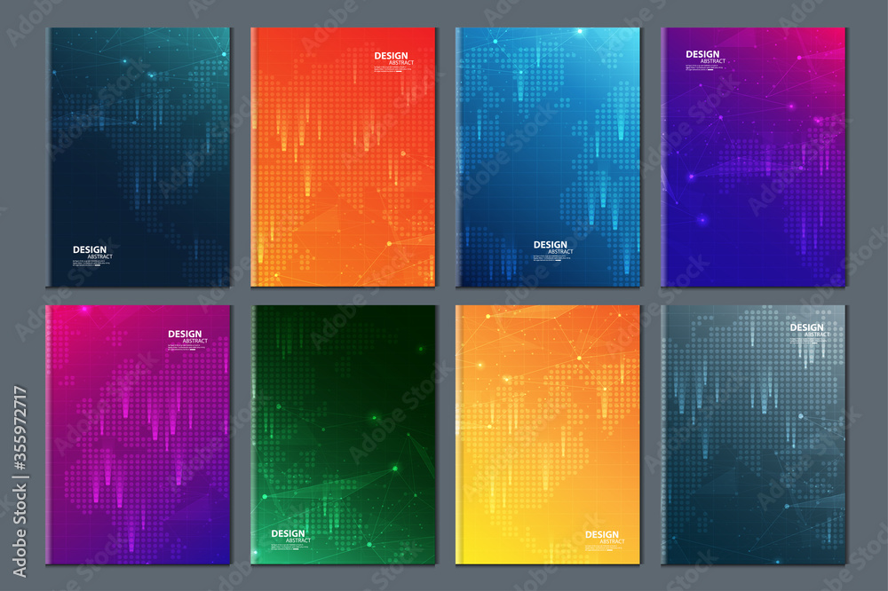 Poster Abstract technology data visualization background. network futuristic wireframe. artificial intelligence. cyber security. visual information complexity. Intricate data threads plot. brochure cover .