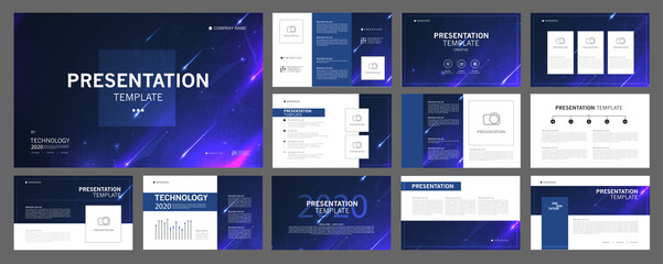 Business presentation templates set. use in presentation, flyer and leaflet, corporate report, marketing, advertising, annual report, banner, annual report brochure, company profile. - obrazy, fototapety, plakaty