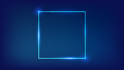 Fototapeta Neon square frame with shining effects  obraz