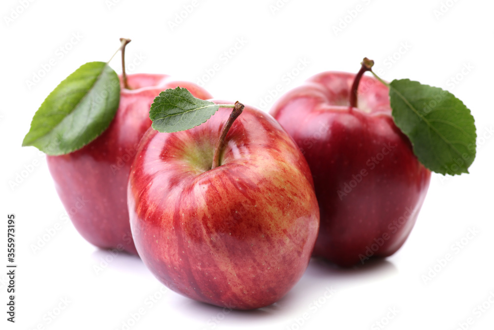 Sticker red apples on white background