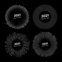 Fototapeta premium Firework with inscription 2021 and Happy New Year