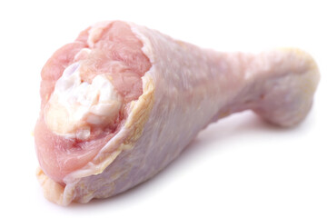 Chicken leg on a white background