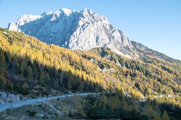 Road going through Vrsic Pass, Slovenia