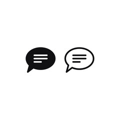 Chat icon vector. Speech bubble sign
