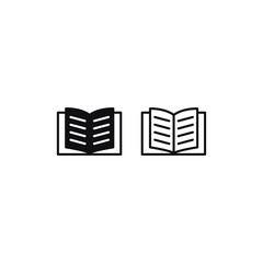 Book icon vector. Open book sign