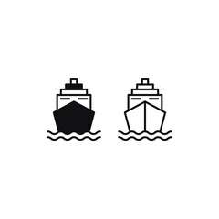 Ship icon vector. Cruise ship sign