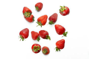 Strawberries isolated on white background