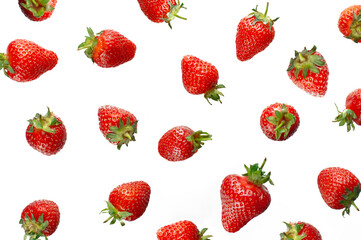 Strawberries isolated on white background