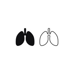 Lungs icon vector. Human internal organ sign