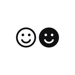 Smile icon vector. Face emoticon sign