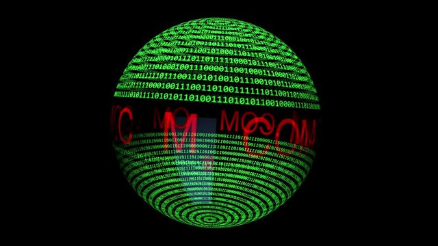 Dot com on rotating sphere