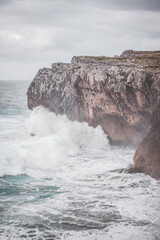 waves breaking on cliffs, Bufones de Pria