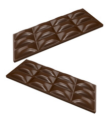 Tablet chocolate on a white background - 3D Rendering