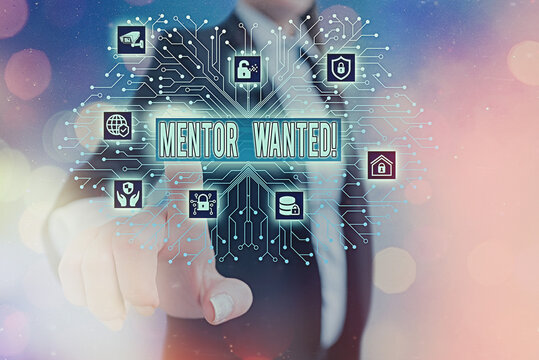 Writing note showing Mentor Wanted. Business concept for finding someone who can guide oneself to attain success