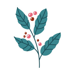 coffee plant with seeds free form style icon