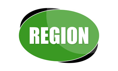 Region - text written in green shape