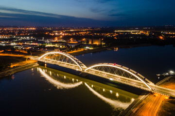 Zezelj bridge in Novi Sad at night