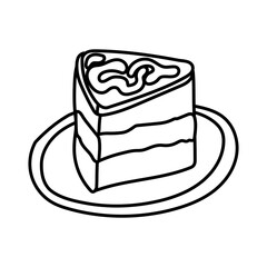 cake portion pastry line style icon