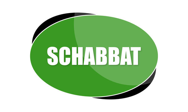 Schabbat - text written in green shape