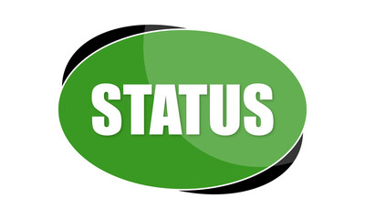 Status - text written in green shape