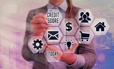 Conceptual hand writing showing Credit Score. Concept meaning numerical expression that indicates an individual s is creditworthiness