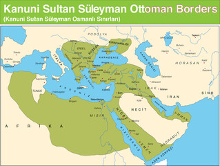 Kanuni Sultan S&uuml;leyman Ottoman Map