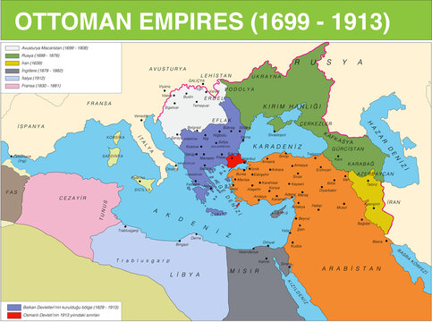 ottoman empire map 1900