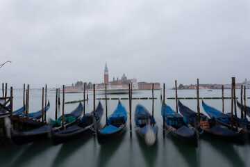 Sunrise in San Marco square, Venice, Italy. Venice Grand Canal. Architecture and landmarks of Venice.