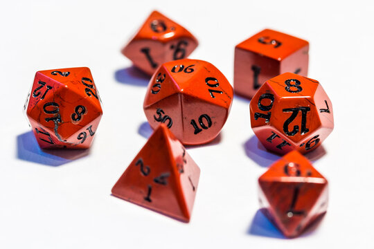 Red Dice On White Background