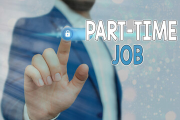 Handwriting text Part time Job. Conceptual photo employment marked by working less than 40 hours in a week