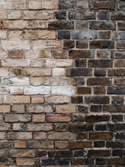 Dual coloured brick wall
