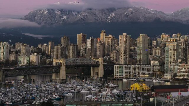 Time-lapse of Downtown Vancouver at Sunset