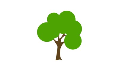 Tree with green leaf illustration vector design