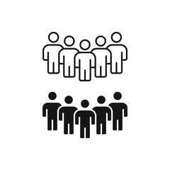 Crowd icon flat vector illustration