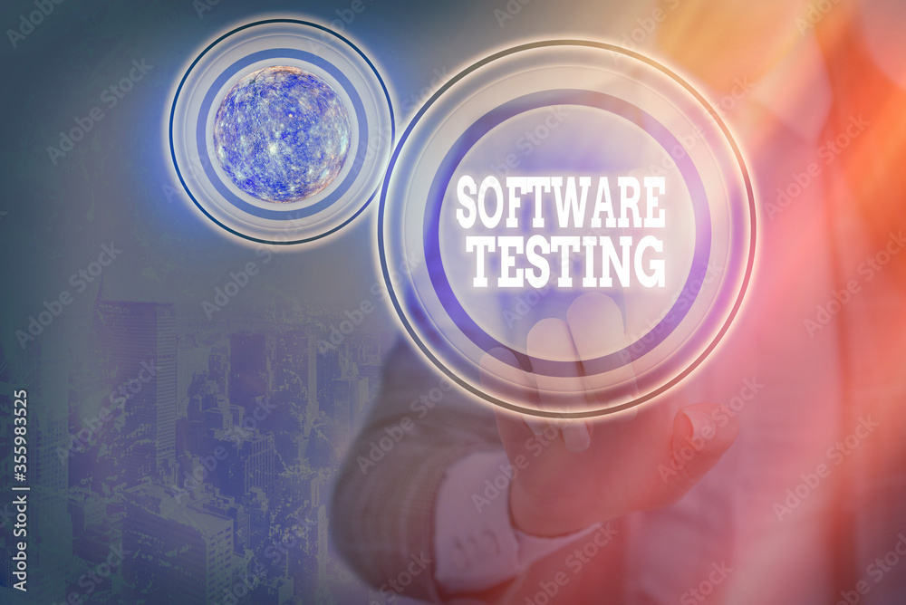 Poster text sign showing software testing. business photo text activity to check whether the results match 