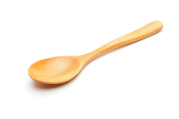 Wooden spoon on a white background