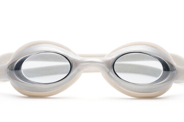 Swimming goggles on a white background